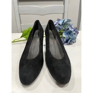 Stuart Weitzman Black‎ Suede Kitten Heel Pumps Classic Shoes Size 8M